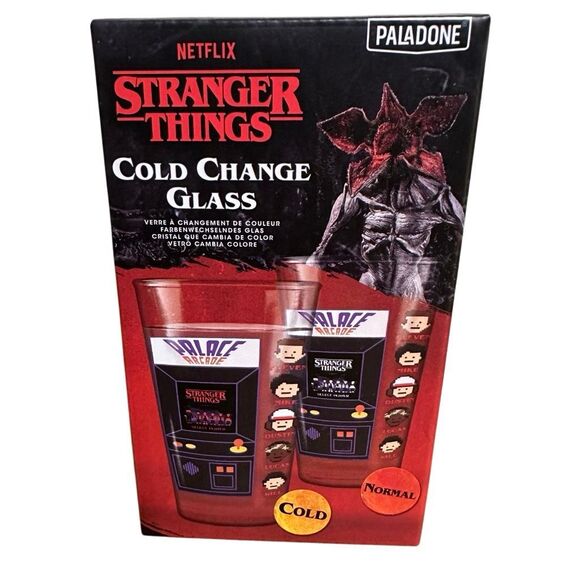Paladone Netflix Stranger Things Arcade Colour Change Glass Multi 450ml NEW - Picture 5 of 6